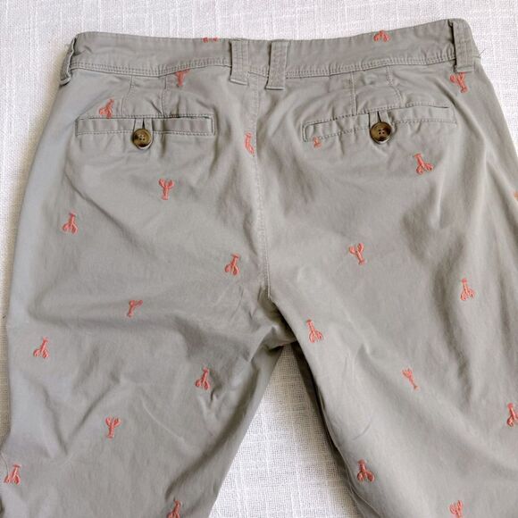 Old Navy Gray Pants Embroidered Lobsters Preppy Y2K Casual SZ 8 - Picture 8 of 13